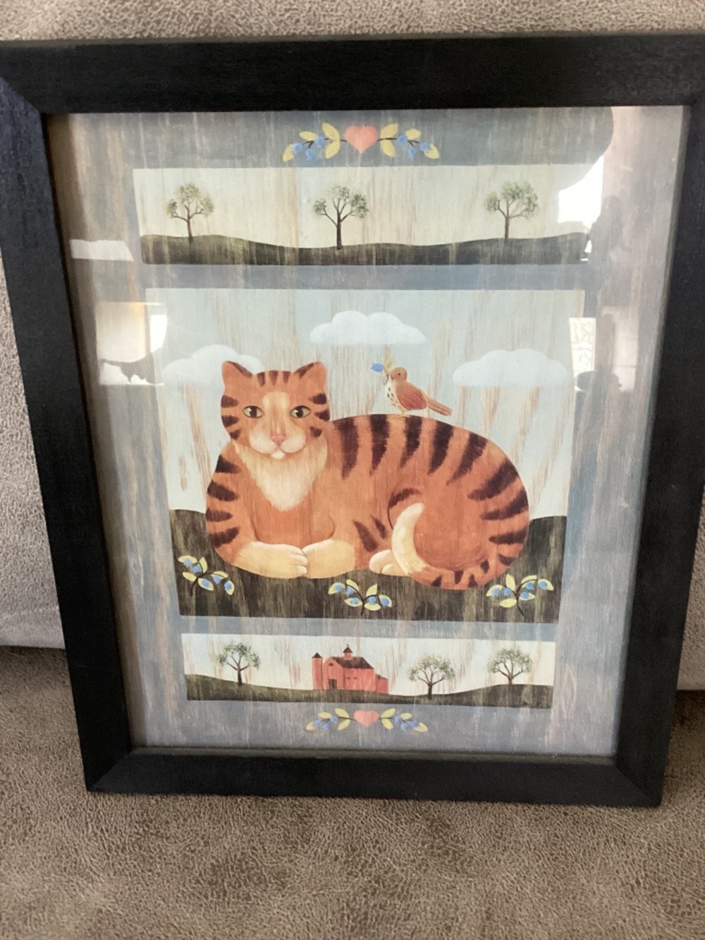 Tabby Cat print framed